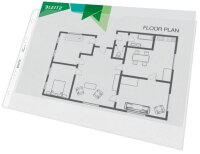 LEITZ Prospekthüllen 4724 DIN A4 quer transparent genarbt 0,13 mm, 50 St.