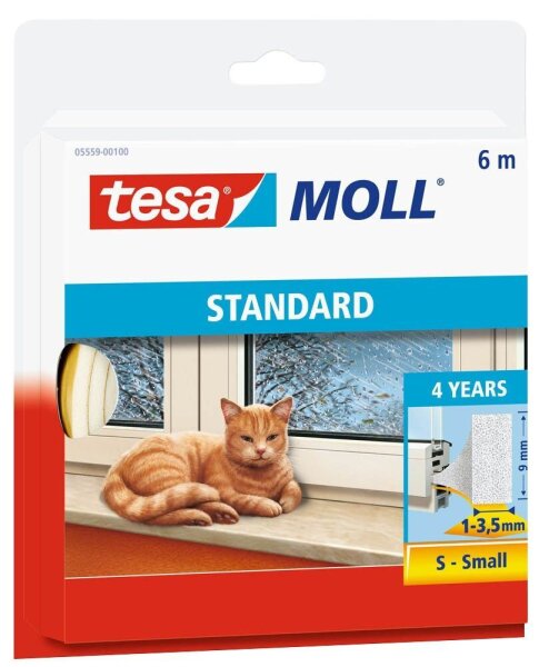 tesa tesamoll® STANDARD I-Profil Fenster-Dichtungsband weiß 9,0 mm x 6,0 m 1 Rolle