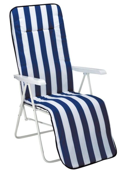 barths Gartenstuhl mit Armlehnen Chiemsee weiß, blau, 1 St.