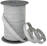PRÄSENT Geschenkband POLY GLITTER Glitter silber...