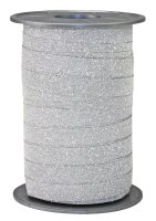 PRÄSENT Geschenkband POLY GLITTER Glitter silber...