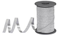 PRÄSENT Geschenkband POLY GLITTER Glitter silber 10,0 mm x 100,0 m