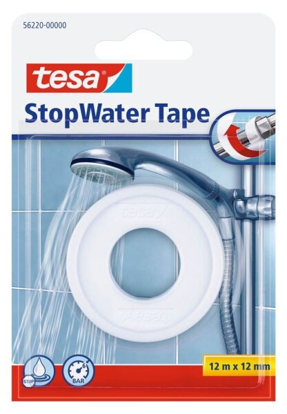 tesa StopWater Tape Dichtungsband weiß 12,0 mm x 12,0 m 1 Rolle