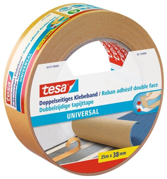 tesa universal 56157 doppelseitiges Klebeband 38,0 mm x 25,0 m, 1 Rolle