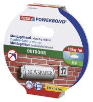 tesa Montageband POWERBOND Outdoor 55751 doppelseitiges Klebeband 19,0 mm x 5,0 m, 1 Rolle