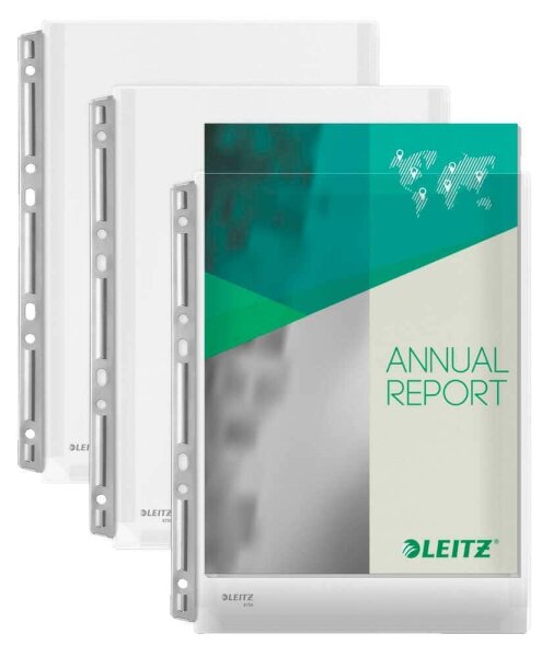 LEITZ Prospekthüllen DIN A4 transparent genarbt 0,17 mm, 3 St.