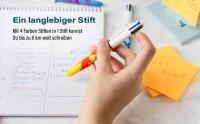 BIC 4-Farben-Kugelschreiber Velours mehrfarbig, Schreibfarbe: blau, schwarz, grün, rot, 1 St.