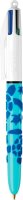 BIC 4-Farben-Kugelschreiber Velours mehrfarbig, Schreibfarbe: blau, schwarz, grün, rot, 1 St.