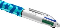 BIC 4-Farben-Kugelschreiber Velours mehrfarbig, Schreibfarbe: blau, schwarz, grün, rot, 1 St.