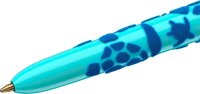 BIC 4-Farben-Kugelschreiber Velours mehrfarbig, Schreibfarbe: blau, schwarz, grün, rot, 1 St.