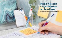BIC 4-Farben-Kugelschreiber Velours mehrfarbig, Schreibfarbe: blau, schwarz, grün, rot, 1 St.
