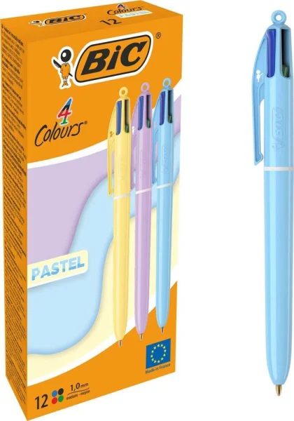 BIC 4-Farben-Kugelschreiber PASTEL pastellgelb,...