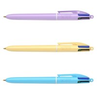 BIC 4-Farben-Kugelschreiber PASTEL pastellgelb,...