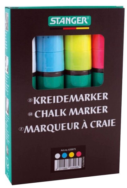 STANGER jumbo Kreidemarker farbsortiert 5,0 - 15,0 mm, 4 St.