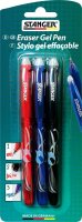 STANGER Eraser Tintenroller-Set rot, blau, schwarz 0,7...