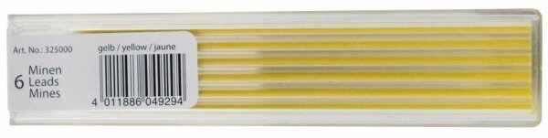STANGER Fallminen-Bleistiftminen gelb HB 0,3 mm, 6 St.