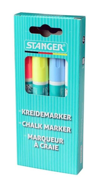 STANGER small Kreidemarker farbsortiert 2,0 - 6,0 mm, 4 St.