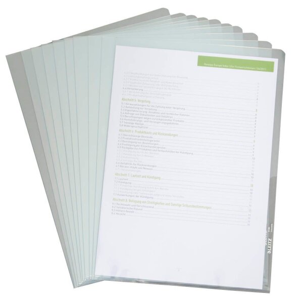 LEITZ Sichthüllen 4100 Premium DIN A4 glasklar glatt 0,15 mm, 10 St.