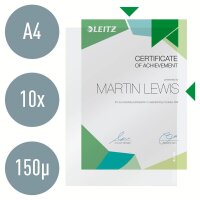 LEITZ Sichthüllen 4100 Premium DIN A4 glasklar glatt 0,15 mm, 10 St.