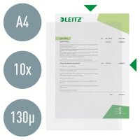 LEITZ Sichthüllen 4000 Standard DIN A4 transparent genarbt 0,13 mm, 10 St.