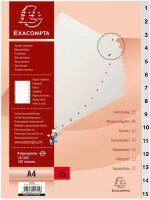 Exacompta Ordnerregister DIN A4 Vollformat 1-15 grau...
