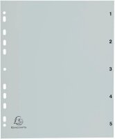 Exacompta Ordnerregister DIN A4 Vollformat 1-5 grau...