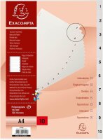 Exacompta Ordnerregister DIN A4 Vollformat 1-10 grau...