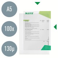 LEITZ Sichthüllen 4005 Standard DIN A5 transparent genarbt 0,13 mm, 100 St.