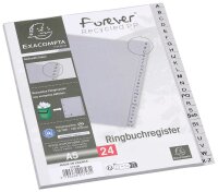 Exacompta Ordnerregister DIN A5 Halbformat A-Z grau 24-teilig, 1 Satz