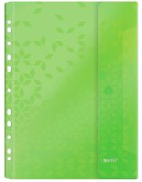 LEITZ Prospekthüllen DIN A4 farbsortiert genarbt 0,20 mm, 6 St.