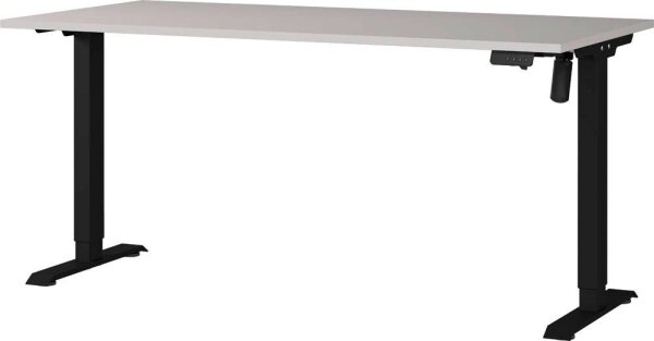GERMANIA Boras höhenverstellbarer Schreibtisch kaschmir rechteckig, T-Fuß-Gestell schwarz 160,0 x 80,0 cm