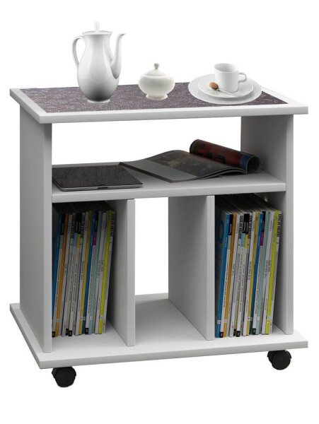 VCM my home Tabina Beistelltisch rechteckig Spanplatte weiß 60,0 cm 59,0 cm, 1 St.