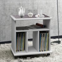 VCM my home Tabina Beistelltisch rechteckig Spanplatte weiß 60,0 cm 59,0 cm, 1 St.