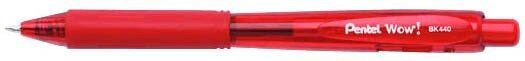 Pentel Kugelschreiber BK440 rot/transparent, Schreibfarbe: rot, 1 St.