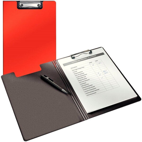 LEITZ Klemmbrettmappe Solid 3962 DIN A4 hellrot Kunststoff, 1 St.