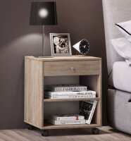 VCM my home Rolda Nachttisch rechteckig Spanplatte eiche 45,0 x 38,0 x 54,0 cm, 1 St.
