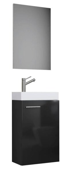 VCM my bath Badmöbel-Set 3-teilig Slito 914134 schwarz 41,0 x 22,0 x 130,0 cm
