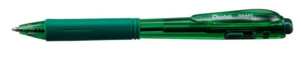 Pentel Kugelschreiber BK440 grün/transparent, Schreibfarbe: grün, 1 St.