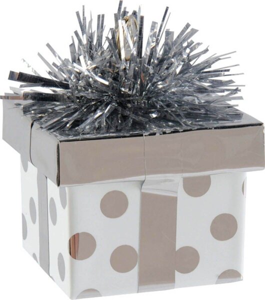 amscan® Ballongewicht silber, weiß Geschenk, 1 St.