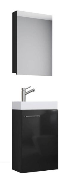 VCM my bath Badmöbel-Set 3-teilig Slito 914137 schwarz 41,0 x 22,0 x 130,0 cm