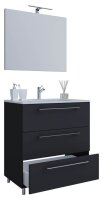 VCM my bath Badmöbel-Set 3-teilig Schubo 914352 schwarz 80,0 x 46,0 x 86,0 cm
