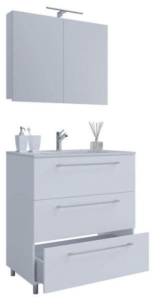 VCM my bath Badmöbel-Set 3-teilig Schubo 914357 weiß 80,0 x 46,0 x 86,0 cm