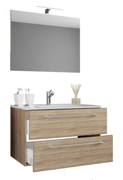 VCM my bath Badmöbel-Set 3-teilig Badinos 914326 sonoma-eiche 60,0 x 46,0 x 50,0 cm