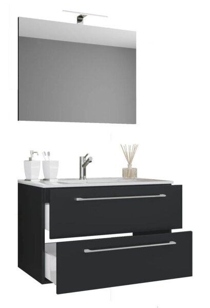 VCM my bath Badmöbel-Set 3-teilig Badinos 914325 schwarz 60,0 x 46,0 x 50,0 cm