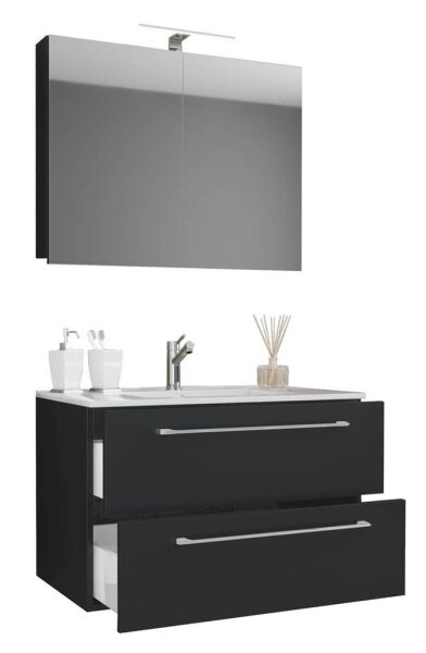 VCM my bath Badmöbel-Set 3-teilig Badinos 914331 schwarz 60,0 x 46,0 x 50,0 cm