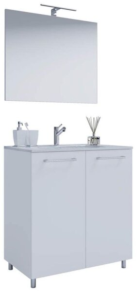 VCM my bath Badmöbel-Set 3-teilig Gilos 914336 weiß 60,0 x 46,0 x 86,0 cm