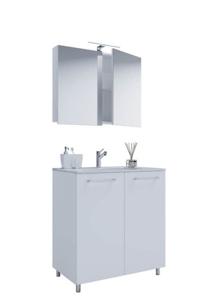 VCM my bath Badmöbel-Set 3-teilig Gilos 914345 weiß 80,0 x 46,0 x 86,0 cm