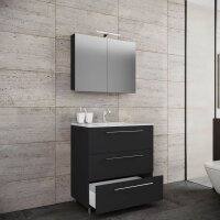 VCM my bath Badmöbel-Set 3-teilig Schubo 914355 schwarz 60,0 x 46,0 x 86,0 cm
