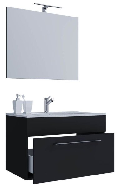VCM my bath Badmöbel-Set 3-teilig Badinos 914812 schwarz 80,0 x 46,0 x 50,0 cm
