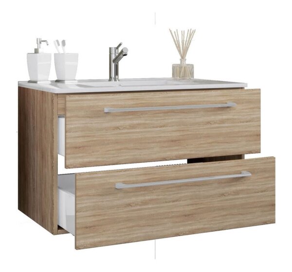 VCM my bath Badmöbel-Set 2-teilig Badinos 914849 sonoma-eiche 80,0 x 46,0 x 50,0 cm